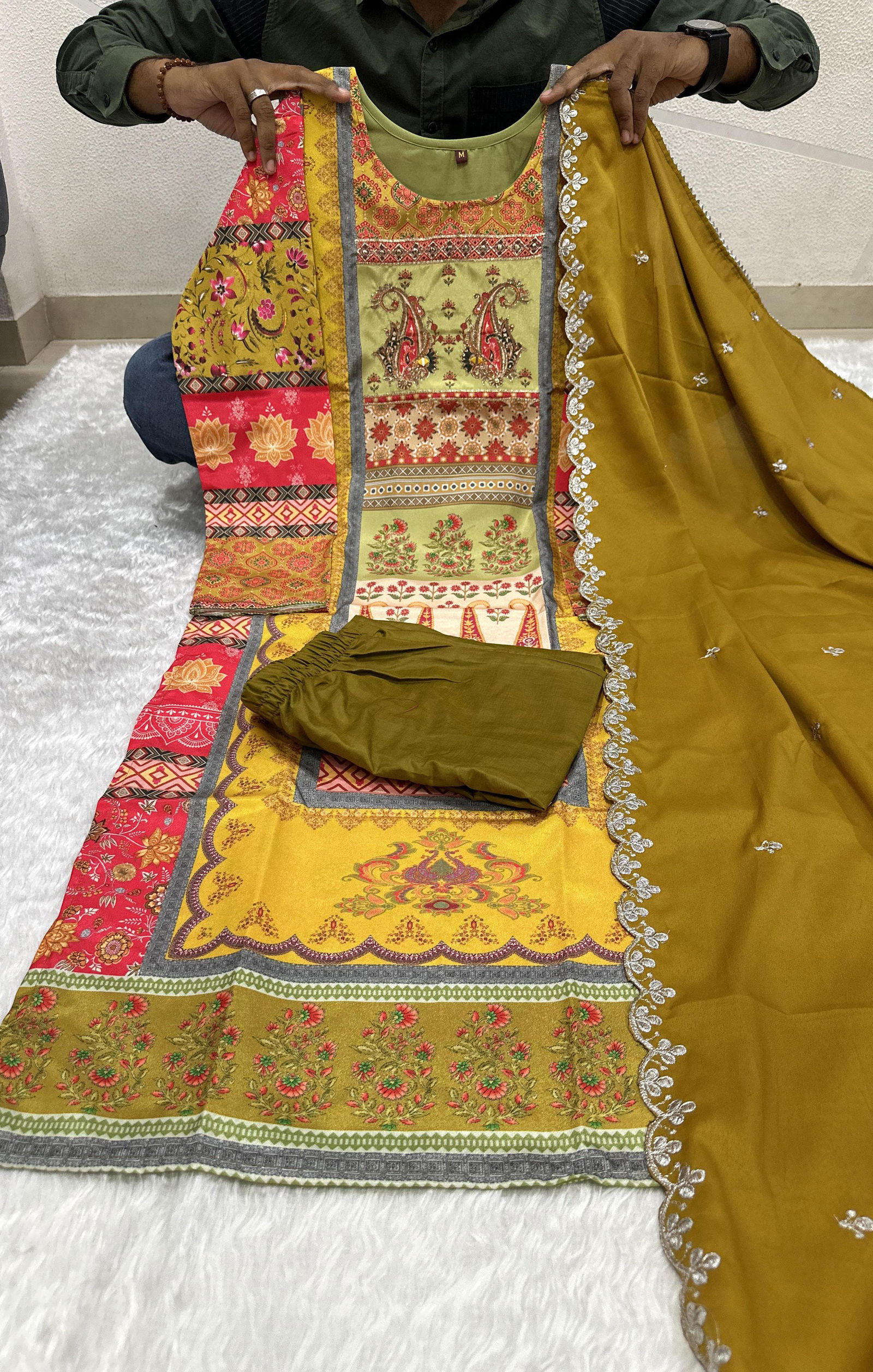 Keshav Heavy Silk Digital Printed Kurti With Bottom Dupatta Wholesale Market In Surat
